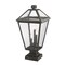 Z-Lite Talbot 3 Light Outdoor Pier Mounted Fixture, Oil Rubbed Bronze And Seedy 579PHXLS-SQPM-ORB - alternate 3